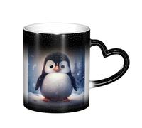Fdfekgvplp Tasses à café en céramique avec motif pingouin mignon - 2 couleurs changeantes - 325 ml - Sensible à la chaleur - Cadeau pour homme et femme - 3 couleurs disponibles