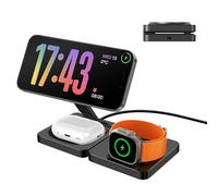 FDGAO Chargeur Induction 3-en-1, Magnétique Station de Chargeur sans Fil Rapide pour Appareils Multiples, Compatible avec Mag-Safe, pour iPhone 16/15/14/13/12 Pro Max, Apple Watch, AirPods, Noir