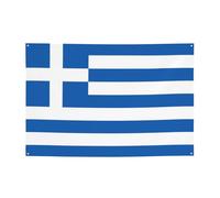 FDGBNM Bannière de fête avec drapeau grec 119,4 x 43,2 cm, résistante aux UV et à la décoloration, 4 œillets, pour une utilisation en intérieur/extérieur.