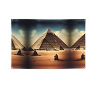 FDGBNM Bannière de fête vibrante Dreaming of the Pyramids of Khufu 119,4 x 43,2 cm, résistante aux UV et à la décoloration, 4 œillets, pour une utilisation en intérieur/extérieur.