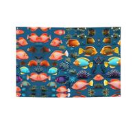 FDGBNM Bannière de fête vibrante en forme de poisson sous-marin 119,4 x 43,2 cm, résistante aux UV et à la décoloration, 4 œillets, pour une utilisation en intérieur/extérieur.