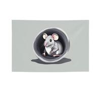 FDGBNM Bannière de fête vibrante Mouse in the Hole 119,4 x 43,2 cm, résistante aux UV et à la décoloration, 4 œillets, pour une utilisation en intérieur/extérieur.