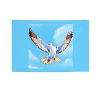 FDGBNM Bannière de fête vibrante Seagulls in flight de 119,4 x 43,2 cm, résistante aux UV et à la décoloration, 4 œillets, pour une utilisation en intérieur/extérieur.