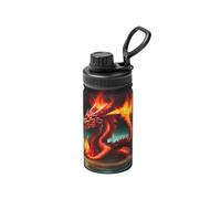 FDGBNM Bouteille isotherme Dragon King in Fire de 355 ml. Double paroi, anti-fuite, anti-transpiration, en plein air et en voyage.