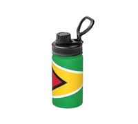 FDGBNM Bouteille isotherme Drapeau de la Guyane de 355 ml. Double paroi, anti-fuite, anti-transpiration, pour l'extérieur et les voyages.