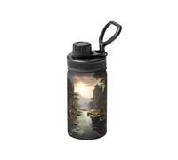 FDGBNM Bouteille isotherme Mountains and Rivers de 355 ml. Double paroi, anti-fuite, anti-transpiration, en plein air et en voyage.