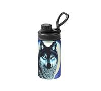 FDGBNM Bouteille isotherme Wolf Under Moon de 355 ml. Double paroi, anti-fuite, anti-transpiration, pour l'extérieur et les voyages.