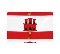 FDGBNM Drapeau de Gibraltar - Bannière de fête vibrante - 119,4 x 43,2 cm - Résistante aux UV et à la décoloration - 4 œillets - Pour intérieur/extérieur