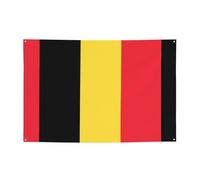 FDGBNM Drapeau de la Belgique - Bannière de fête vibrante - 119,4 x 43,2 cm - Résistante aux UV et à la décoloration - 4 œillets - Pour intérieur/extérieur