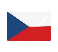 FDGBNM Drapeau de la République tchèque - 119,4 x 43,2 cm - Résistant aux UV et à la décoloration - 4 œillets - Pour une utilisation en intérieur/extérieur.