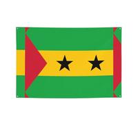 FDGBNM Drapeau de Sao Tomé et Principe - Bannière de fête vibrante - 119,4 x 43,2 cm - Résistante aux UV et à la décoloration - 4 œillets - Pour une utilisation en intérieur/extérieur