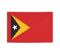FDGBNM Drapeau du Timor-Leste - Bannière de fête vibrante - 119,4 x 43,2 cm - Résistante aux UV et à la décoloration - 4 œillets - Pour intérieur/extérieur
