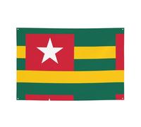 FDGBNM Drapeau du Togo Bannière de fête vibrante 119,4 x 43,2 cm, résistante aux UV et à la décoloration, 4 œillets, pour intérieur/extérieur.