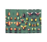 FDGBNM Insect Atlas Bannière de fête vibrante 119,4 x 43,2 cm, résistante aux UV et à la décoloration, 4 œillets, pour une utilisation en intérieur/extérieur.