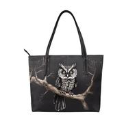 fdgbnm Late Night Owl Prints Sac à main pour femme Sac à main imprimé Grand sac à bandoulière en cuir synthétique