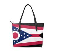 fdgbnm Ohio State Flag Prints Sac à main pour femme Sac à main imprimé Grand sac à bandoulière en cuir synthétique