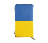 fdgbnm Portefeuille en cuir avec drapeau de l'Ukraine. Portefeuille en cuir RFID pour femme, grande capacité avec fermeture éclair