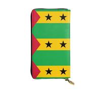 fdgbnm Portefeuille en cuir avec drapeau de Sao Tomé et Principe - Portefeuille RFID en cuir pour femme - Grande capacité - Avec fermeture éclair