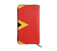 fdgbnm Portefeuille en cuir de la République démocratique du Timor-Leste. Portefeuille en cuir RFID pour femme, grande capacité avec fermeture éclair
