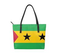 fdgbnm Sac à main imprimé drapeau de Sao Tomé et Principe Sac à main pour femme Grand sac à bandoulière en simili cuir