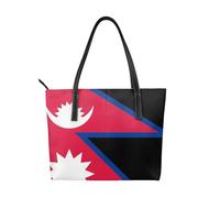 fdgbnm Sac à main imprimé drapeau du Népal Sac à main pour femme Grand sac à bandoulière en cuir synthétique