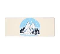 fdgbnm Tapis de souris motif montagnes enneigées 30 x 80 cm. XXL tapis de souris étendu, 80 x 30 cm