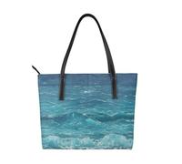 fdgbnm The Deep Blue Sea Prints Sac à main pour femme Sac à main imprimé Grand sac à bandoulière en cuir synthétique