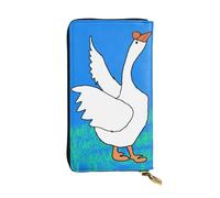 fdgbnm White Goose Spread its Wings Portefeuille en cuir RFID pour femme, grande capacité avec fermeture éclair