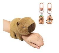 FDGGT 1 Bracelet Capybara Et 2 Porte-Clés Capybara, Bracelets De Dessins Animés Mignons, Bracelets en Peluche, Bracelets pour Enfants