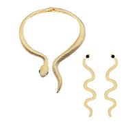 FDGGT 1 Collier en Forme De Serpent Et 1 Paire De Boucles d'oreilles en Forme De Serpent, Bijoux Créatifs, Bijoux Rétro, Bijoux Personnalisés Mode
