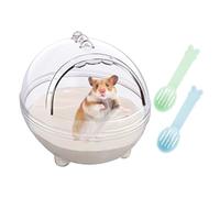 FDGGT 1 Pièce De Salle De Bain Transparente pour Petits Animaux De Compagnie Et 2 Pièces De Pelle À Sable pour Nettoyer Les Hamsters, Fournitures De Nettoyage pour Animaux De Compagnie