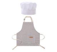 FDGGT 1 Tablier pour Enfants Et 1 Toque pour Enfants, Tablier Réglable, Tablier De Cuisine, Tablier Anti-Salissures pour Cuisiner