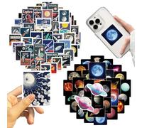 FDGGT 100 Autocollants sur Le Thème De La Planète, Autocollants D'Espace Créatif, Vinyle, Noir, Rectangulaire, Résistant à L'eau, Pour Décorer Les Vélos, Les Fenêtres, Les Murs Et Les Tasses d'eau