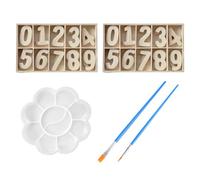FDGGT 2 Jeux De Chiffres en Bois, avec 1 Palette Et 2 Pinceaux, Matériel De Peinture pour Enfants, Jouets pour L'Éducation De La Petite Enfance, Décorations DIY