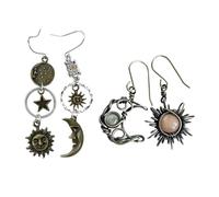 FDGGT 2 Paires De Boucles d'oreilles Rétro, Boucles d'oreilles Étoile Et Lune, Boucles d'oreilles Mode Femme, Boucles d'oreilles Pendantes, Bijoux Personnalisés, Décoration Vêtements