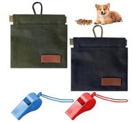FDGGT 2 Sacs De Nourriture pour Animaux De Compagnie, 2 Sifflets, Sac De Collation avec Mousqueton, Fournitures pour Animaux De Compagnie