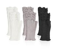 FDGGT 3 Paires De S Tricotés Courts, S Sans Doigts Pour Femmes, S Chauds D'Hiver, S Tricotés À La Mode