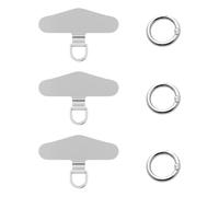 FDGGT 3 Pièces De Patchs pour Téléphone Portable Et 3 Pièces De Boucles D'Anneau en Fer, Patchs Métalliques, Patchs De Lanière De Téléphone Portable, Accessoires De Téléphone Portable