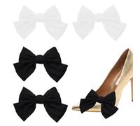 FDGGT 4 Pièces Boucles De Chaussures À Nœud, Décorations De Chaussures Amovibles, Décorations De Chaussures, Décorations De Vêtements, Décorations Papillon Multifonctionnelles