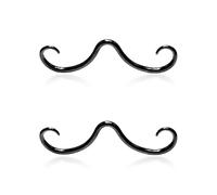 FDGGT Anneau De Nez Percé en Acier Inoxydable, 2 Pièces, Moustache Noire, Bijoux Créatifs pour Le Corps, Bijoux De Nez Personnalisés