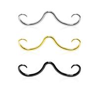 FDGGT Anneau De Nez Percé en Acier Inoxydable, 3 Pièces, Moustache, Bijoux De Perçage pour Le Corps, Unisexe, Bijoux De Nez Créatifs Personnalisés