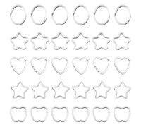 FDGGT Anneaux De Porte-Clés en Métal, 30 Pièces, Matériaux De Porte-Clés De Bricolage, Anneaux De Porte-Clés Créatifs, Pendentifs Décoratifs De Bricolage