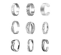 FDGGT Bagues Mode 9 Pièces, Bagues Réglables, Bagues Vintage, Bagues Simples Et Polyvalentes, Bagues pour Hommes