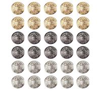 FDGGT Boutons Métalliques Vintage 30 Pièces, Boutons Décoratifs, Boutons Ronds, Boutons Gravés Creux, Matériel De Couture pour Bricolage