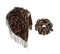 FDGGT Écharpe Imprimé Léopard, Élastique À Cheveux, Rétro, Confortable, Tendance, Chaude, Marron, Imprimé Animal, Unisex, Toutes Les Âges