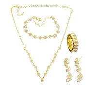 FDGGT Ensemble De Bijoux 5 Pièces, Bijoux De Mode Simples, Accessoires De Mariage, Bijoux À Paillettes, Bijoux Élés
