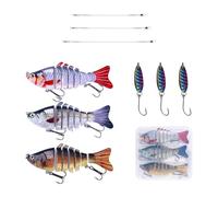 FDGGT Leurres De Pêche 3 Pièces, avec 3 Jeux De Fil d'acier Et 2 Leurres Artificiels en Métal, Accessoires D'Équipement De Pêche, Équipement De Pêche, Leurres De Pêche