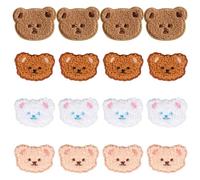 FDGGT Lot de 16 patchs brodés en tissu - Motif d'ours - Accessoires de vêtements DIY - À coudre ou à repasser