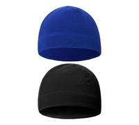 FDGGT Lot De 2 Chapeaux Chauds en Velours, Bonnets pour Hommes, Chapeaux Chauds d'hiver, Chapeaux Froids pour Cyclisme en Plein Air, Chapeaux Chauds De Couleur Unie