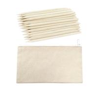 FDGGT Lot de 50 Pinceaux À Gratter Et 1 Trousse De Rangement, Stylos À Gratter en Bois, Outils De Peinture pour Enfants, Accessoires d'art À Gratter pour Enfants